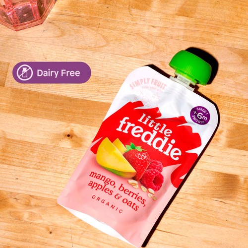 Little Freddie Organic Mango, Berries, Apples & Oats Baby Food Pouch 6+ M thumbnail 2