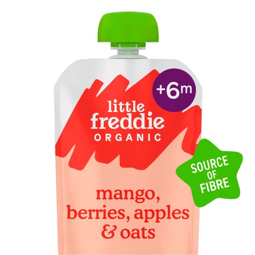Little Freddie Organic Mango, Berries, Apples & Oats Baby Food Pouch 6+ M thumbnail 5