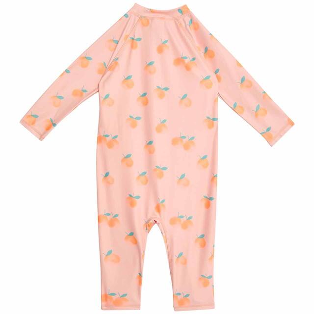 M&S Girls Peach Long Sleeve Swimsuit, 2-7 Years, Orange thumbnail 2