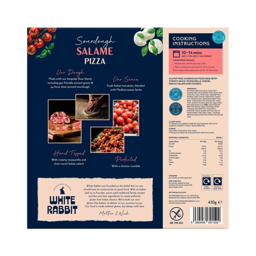 White Rabbit Gluten Free Sourdough Salame Pizza thumbnail 2