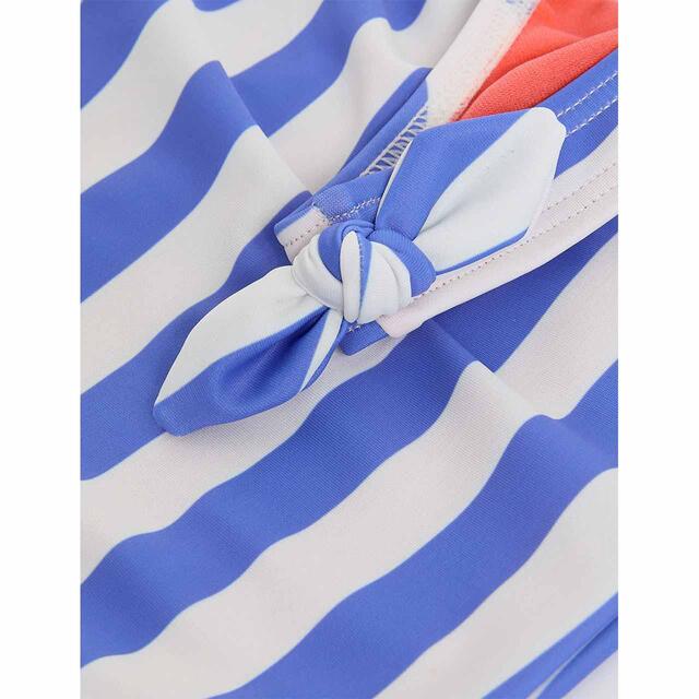 M&S Girls Striped Swimming Costume, 2-7 Years, Blue thumbnail 3