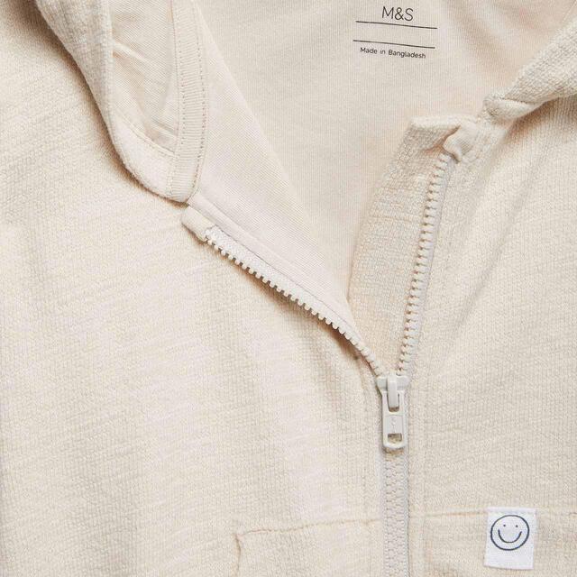 M&S Cotton Alfie Zip Through Hoodie, 0 Months-3 Years thumbnail 3