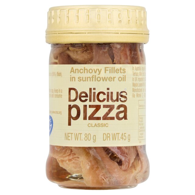 Delicius PIZZA - Anchovy Fillets in Sunflower Oil MSC