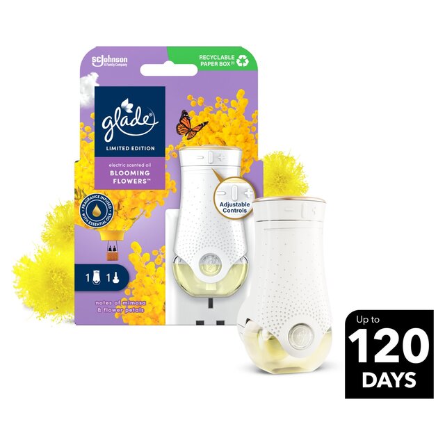 Glade Plug In Holder & Refill, Electric Scented Oil, Blooming Flowers