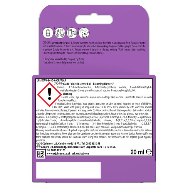 Glade Plug In Holder & Refill, Electric Scented Oil, Blooming Flowers thumbnail 6