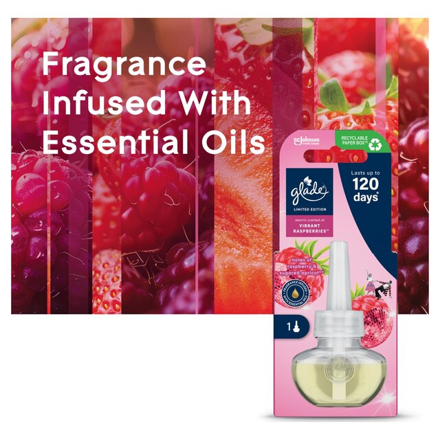 Glade Plug In Refill, Electric Scented Oil, Vibrant Raspberries thumbnail 3