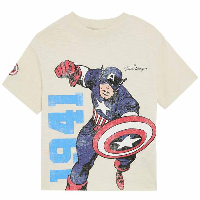 M&S Captain America T-Shirt, 2-3 Years, Ecru