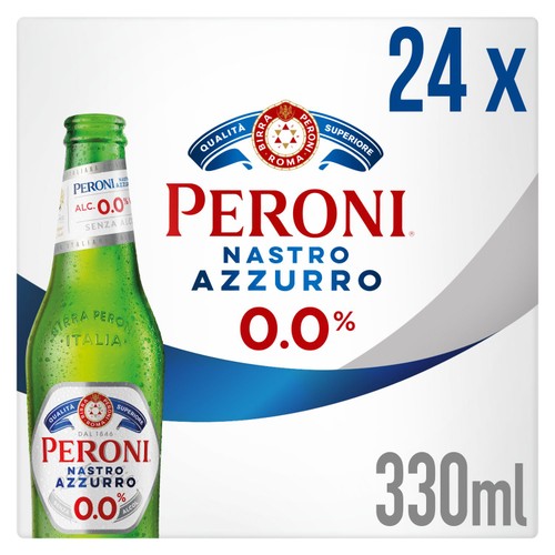 Peroni Nastro Azzurro 0% Alcohol-Free Beer Lager Bottles