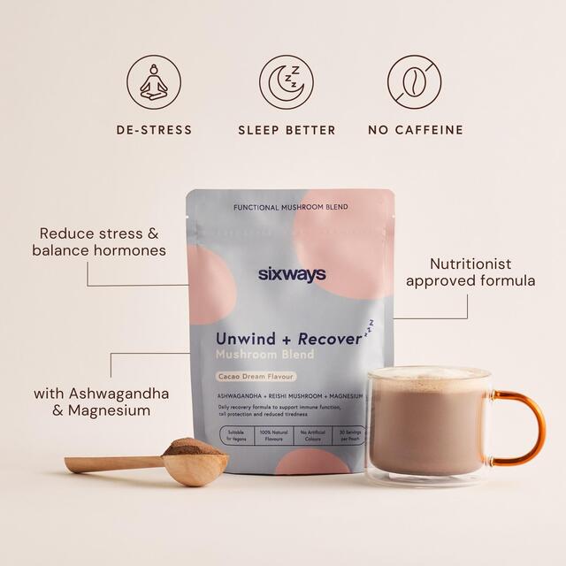 Sixways Unwind and Recover Sleep Drink - Cacoa Flavour thumbnail 2