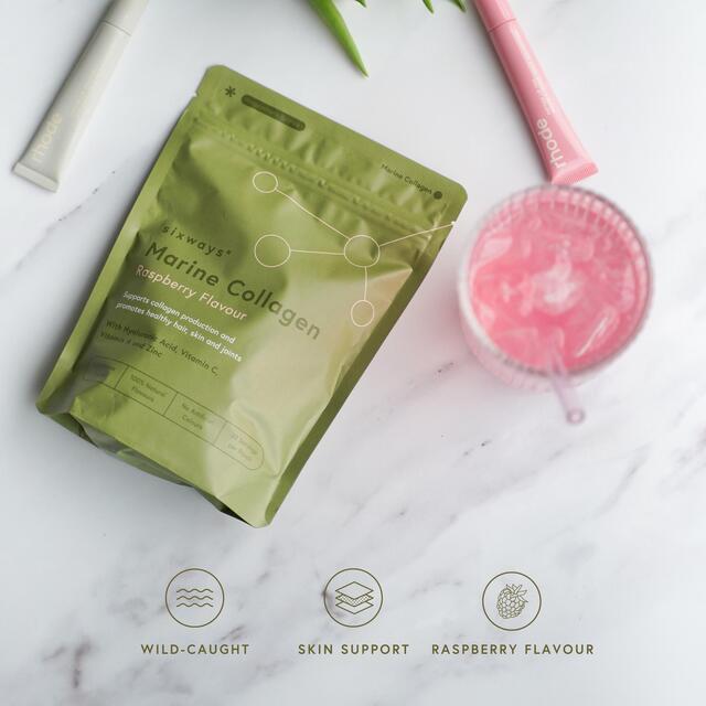 Sixways Marine Collagen Powder, Pure Wild Marine Collagen, Raspberry thumbnail 2