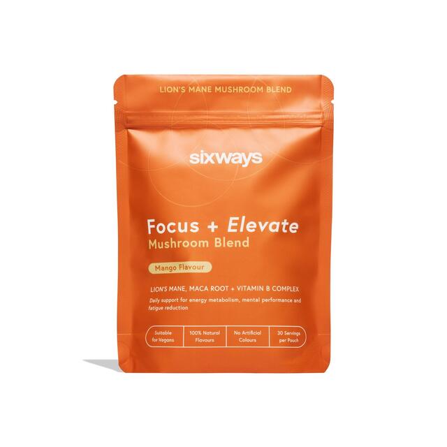 Sixways Focus and Elevate, Lion's Mane Supplement, Mango Flavour