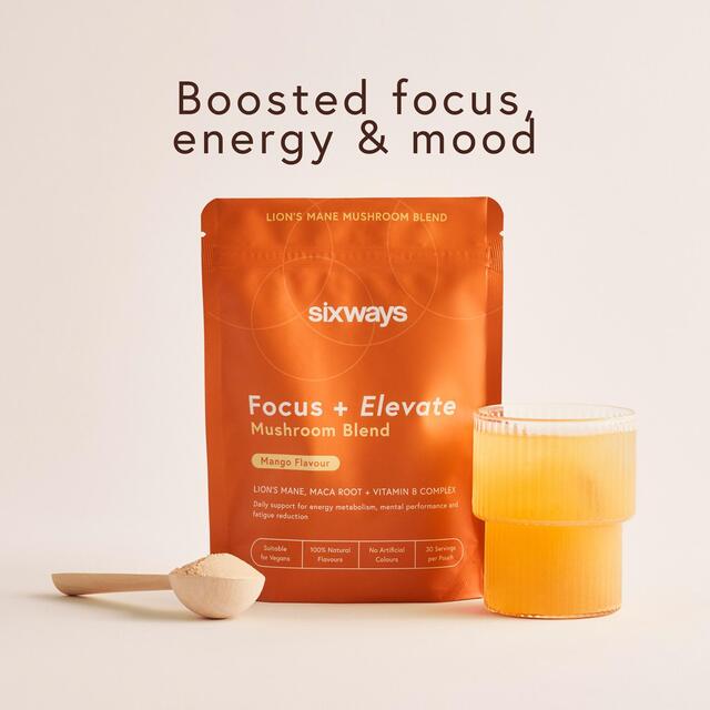 Sixways Focus and Elevate, Lion's Mane Supplement, Mango Flavour thumbnail 2