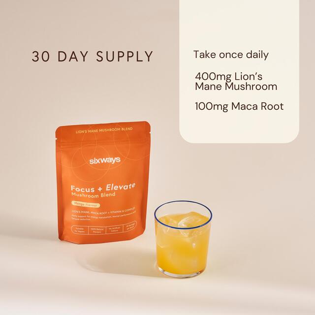 Sixways Focus and Elevate, Lion's Mane Supplement, Mango Flavour thumbnail 3