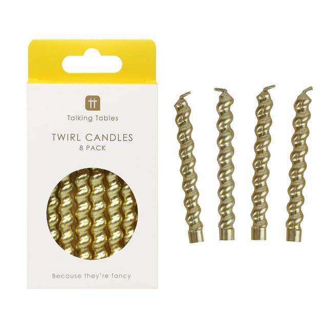Talking Tables Gold Twirl Birthday Candles