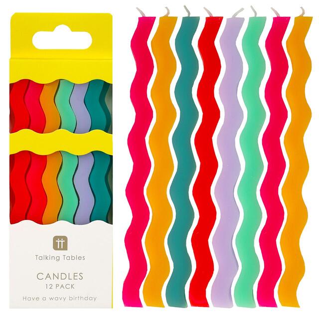 Talking Tables Wavy Rainbow Birthday Candles