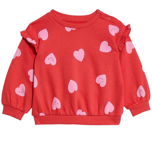 M&S Heart Print Outfit, 6 Months-3 Years, Red Mix thumbnail 2
