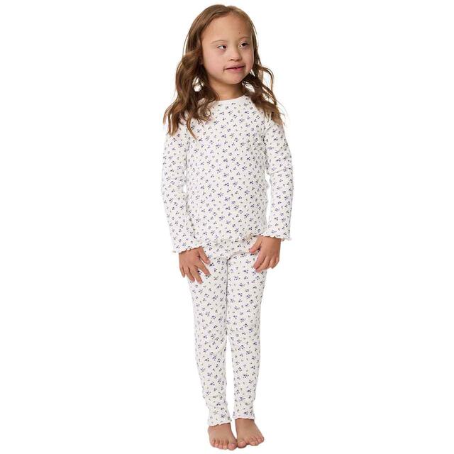 M&S Ditsy Floral Rib PJ, 2-7 Years, Ivory thumbnail 4