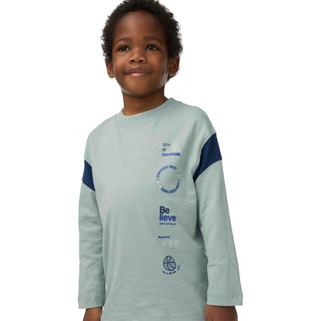 M&S Side Panel Varsity Top, 2-8 Years, Light Green thumbnail 3