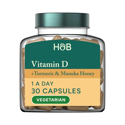 Holland & Barrett Vitamin D + Turmeric & Manuka Honey Capsules thumbnail 2