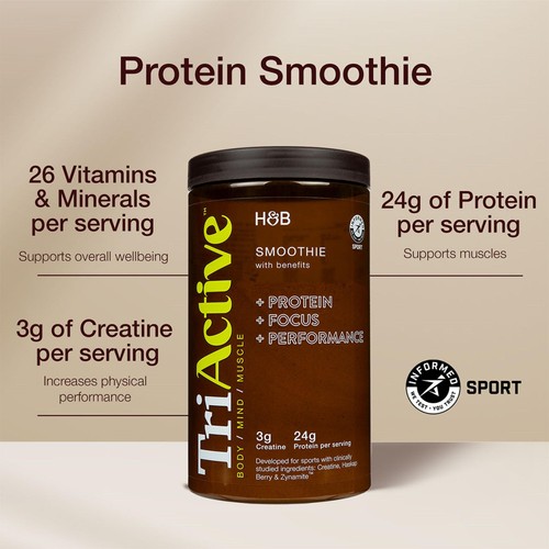 TriActive Sport Protein Smoothie Blend "with Benefits" Blueberry & Apple thumbnail 2
