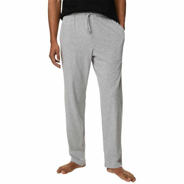 M&S Mens M&S Pure Cotton Pyjama Bottoms, 2XL, Grey thumbnail 2