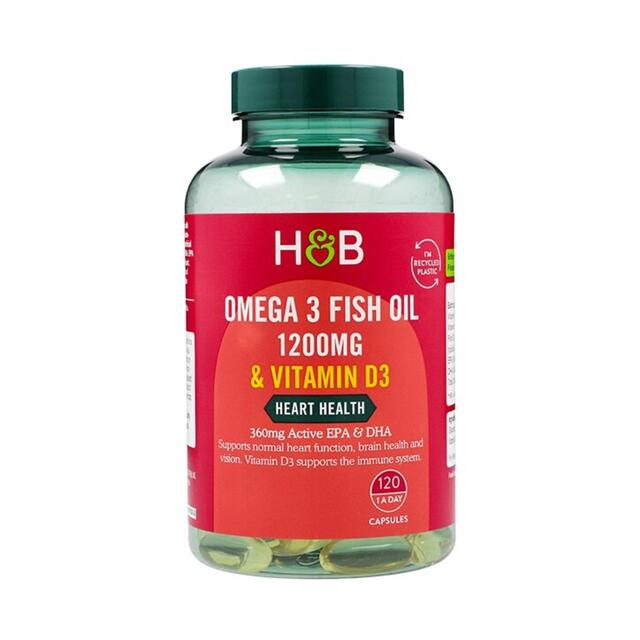 Holland & Barrett Omega 3 Fish Oil + D3 1200mg