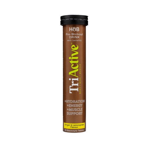 TriActive Pre-Workout Electrolyte Effervescent Ginger & Lemongrass Tablets