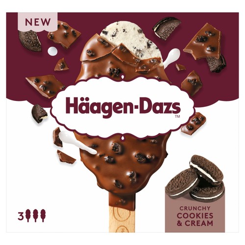 Haagen-Dazs Crunchy Cookies and Cream Ice Cream Stick thumbnail 2