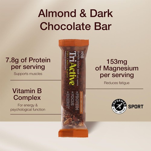 TriActive Super Good Bar "with Benefits" Almond & Dark Chocolate thumbnail 2