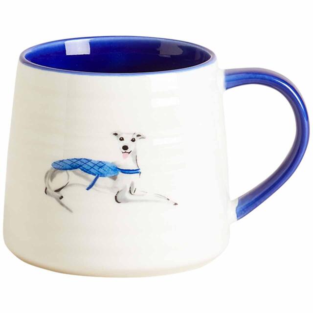 M&S Whippet Dog Mug, Dark Blue