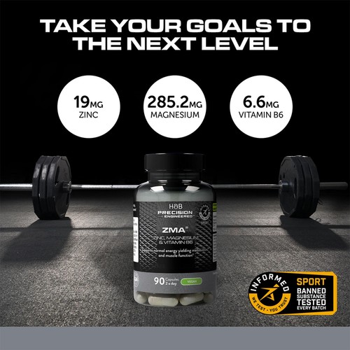 H&B Precision Engineered ZMA Capsules (Zinc, Magnesium & B6) thumbnail 2