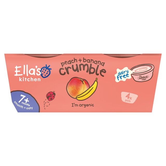 Ella's Kitchen Organic Peach and Banana Crumble Baby Dessert Pot Multi 7m+