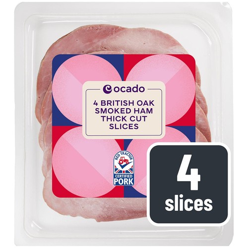 Ocado British Oak Smoked Ham Thick Cut 4 Slices