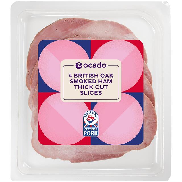 Ocado British Oak Smoked Ham Thick Cut 4 Slices