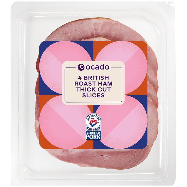 Ocado British Roast Ham Thick Cut 4 Slices
