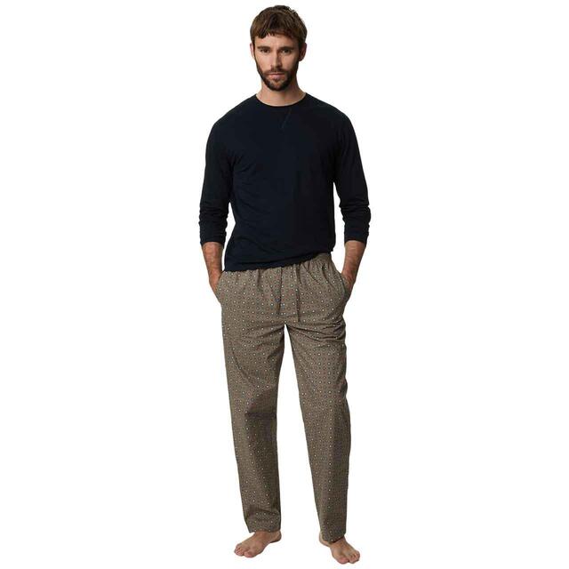 M&S Mens Pure Cotton Foulard Print Pyjama Set, S-XL, Navy thumbnail 3