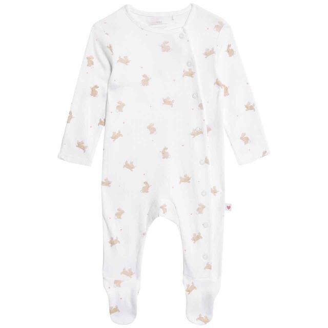 M&S Pure Cotton Bunny Sleepsuits, Newborn-3 Years, Light Pink thumbnail 2