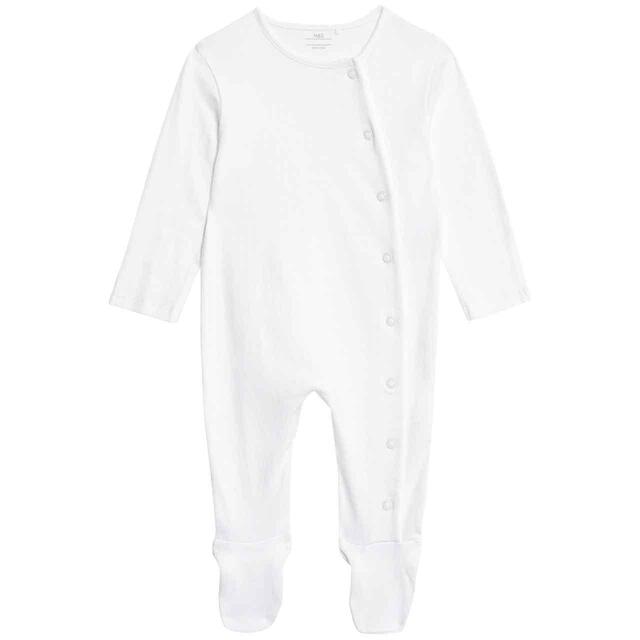 M&S Pure Cotton Bunny Sleepsuits, Newborn-3 Years, Light Pink thumbnail 3