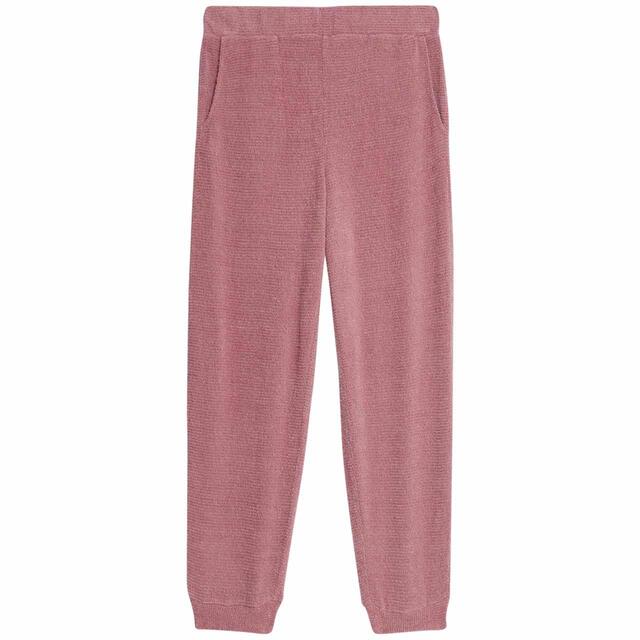 M&S Feather Knit Cuffed Hem Joggers, S-XL, Dusty Pink