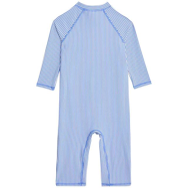 M&S Ticking Stripe All In One, 2-7 Years, Blue thumbnail 2