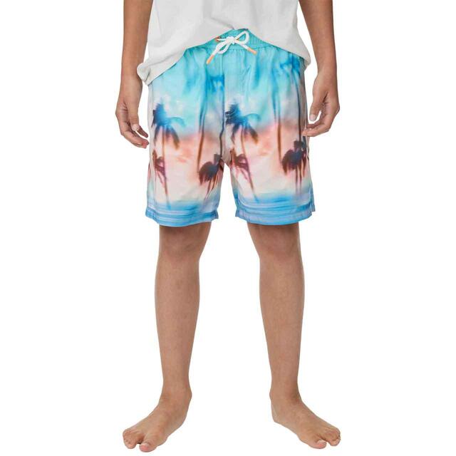 M&S Boys Sunset Palm Print Swim Short, 6-11 Years, Multi thumbnail 2