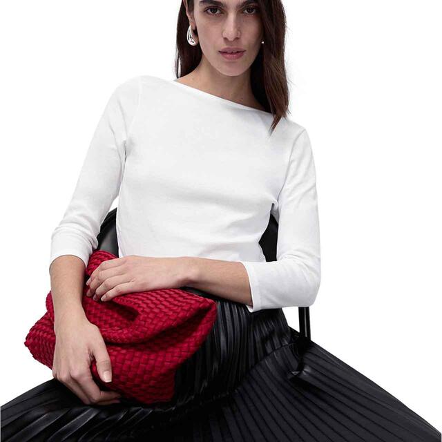 M&S Womens Pure Cotton Slim Fit Top, Size 8-18, White thumbnail 3