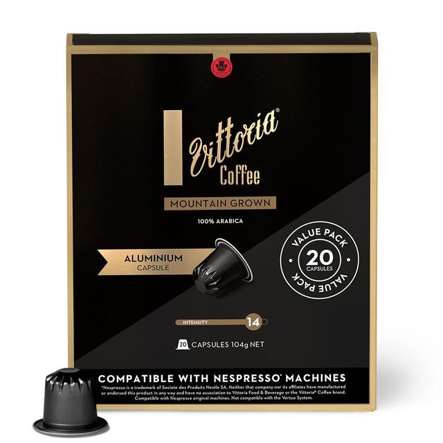 Vittoria Mountain Grown Aluminium Nespresso Compatible Capsules
