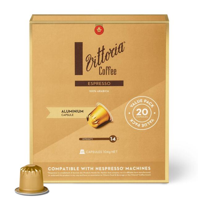 Vittoria Espresso Aluminium Nespresso Compatible Capsules 20s