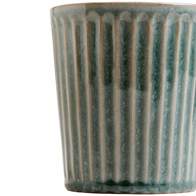 M&S Ribbed Reactive Glaze Mug, Green thumbnail 3