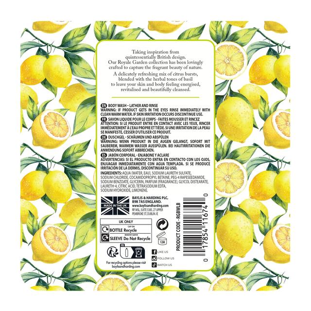 Baylis & Harding Royale Garden Lemon & Basil Body Wash thumbnail 6