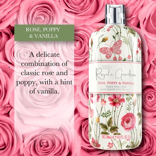 Baylis & Harding Royale Garden Rose, Poppy & Vanilla Body Wash thumbnail 5
