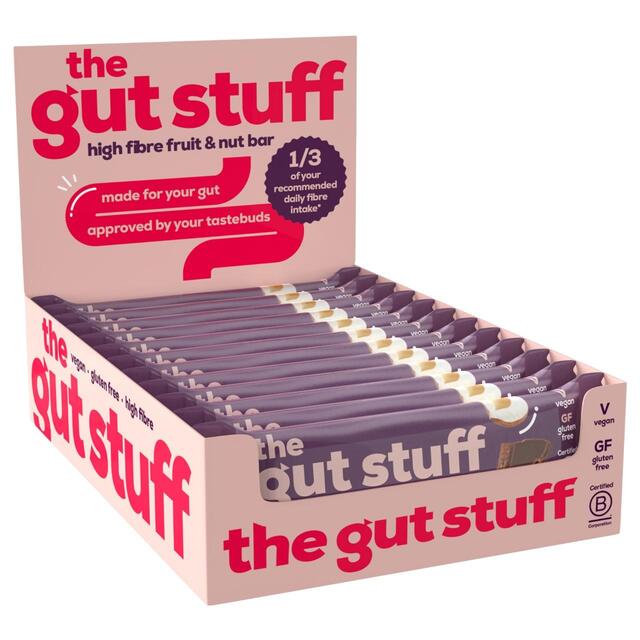The Gut Stuff Cocoa & Hazelnut High Fibre Fruit & Nut Box of Bars
