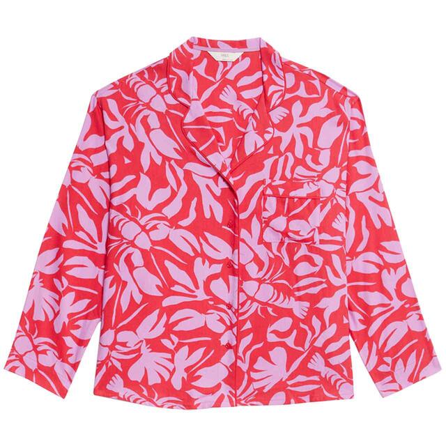 M&S Lobster Print Pyjama Top, 8-18, Pink
