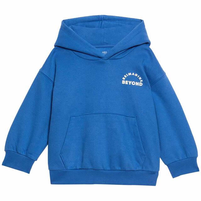 M&S OH Slogan Hoodie, 2-8 Years, Blue